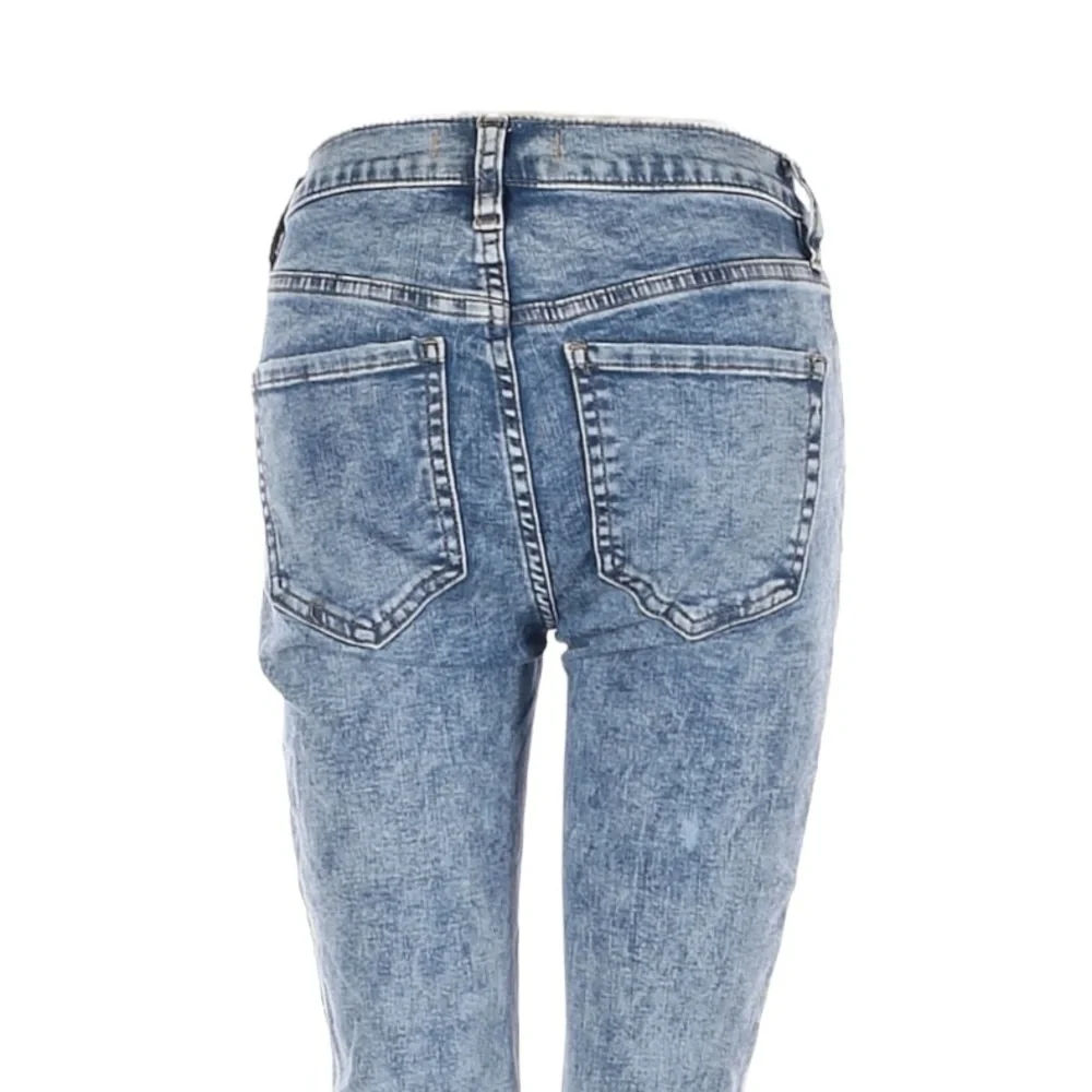 Free People Great Heights Skinny Jeans 26 Acid Wash Frayed Hem Stretch Ankle